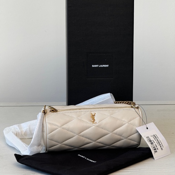 Saint Laurent Lambskin Monogram Mini Sade Tube Bag Crema Soft - Picture 1 of 8